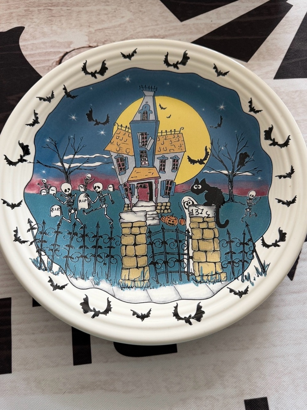 Homer Laughlin Fiesta Halloween Night Dinner Plate 10.5” Vintage EUC